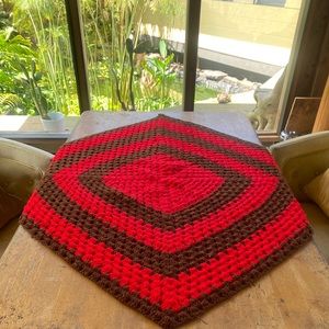 Vintage Table Cover Hand-stitched Crochet Shabby Chic Boho